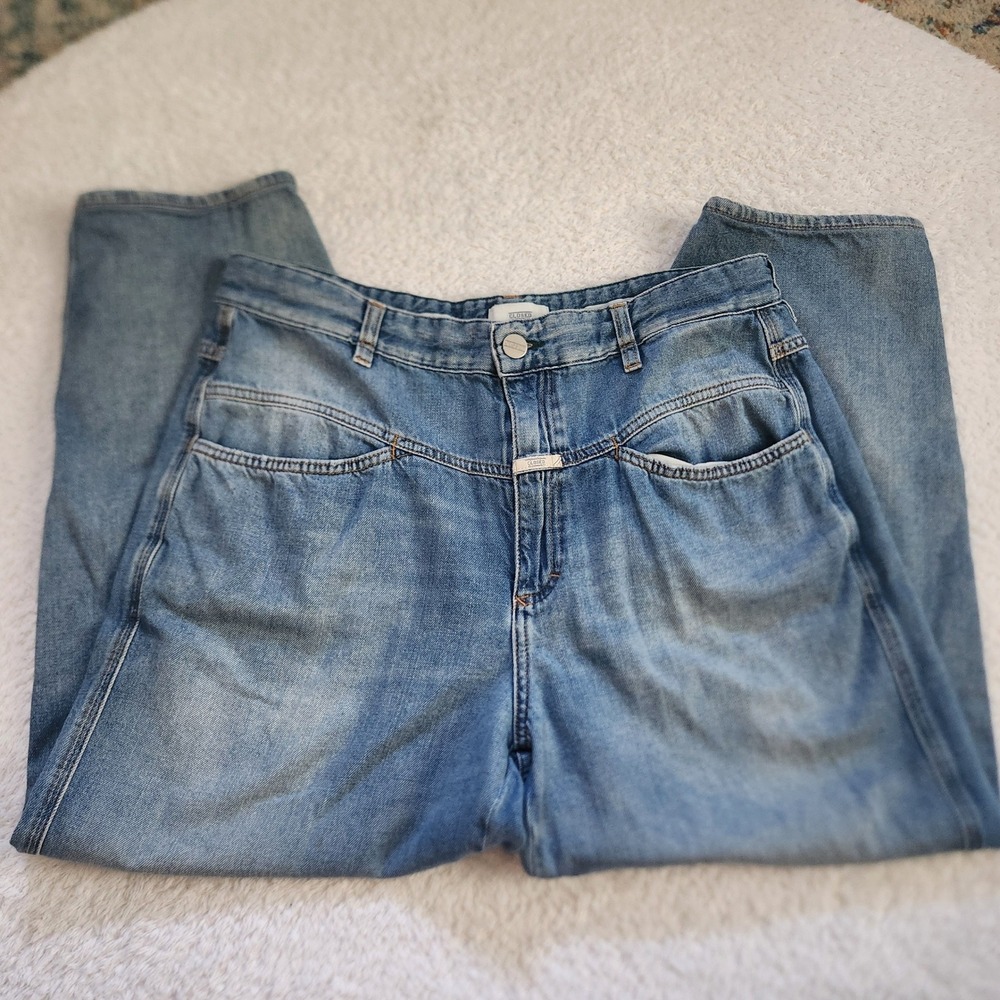 Closed Women Blue Organic Cotton Pedal Pusher Jeans Made in Italy Size 30 ANNI